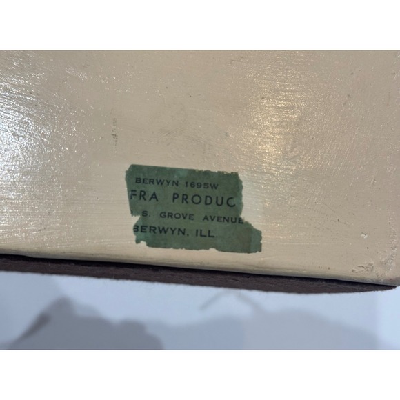 Vintage Bookend -‎ Real Cast Plaster Baby Shoe. FRA Products in Berwyn IL - Picture 4 of 7